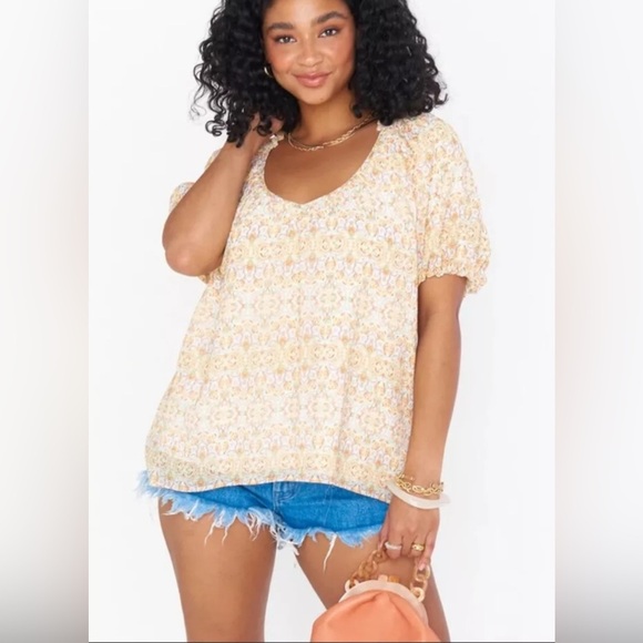 SHOW ME YOUR MUMU Kirby Top Blouse Stevie’s Paisley Short Sleeve Medium - Picture 1 of 8